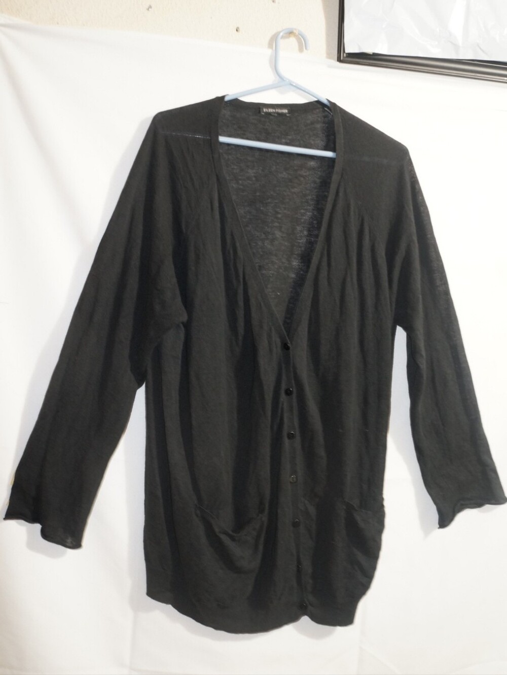 Eileen Fisher Black Cardigan Front Pockets Size 3X